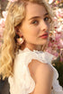 Half Moon Fringe Earrings - Pink